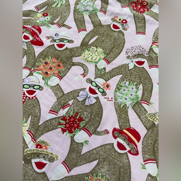 Nick & Nora Sock Monkey Sleep Dress Pajamas Size XL - Picture 2 of 5